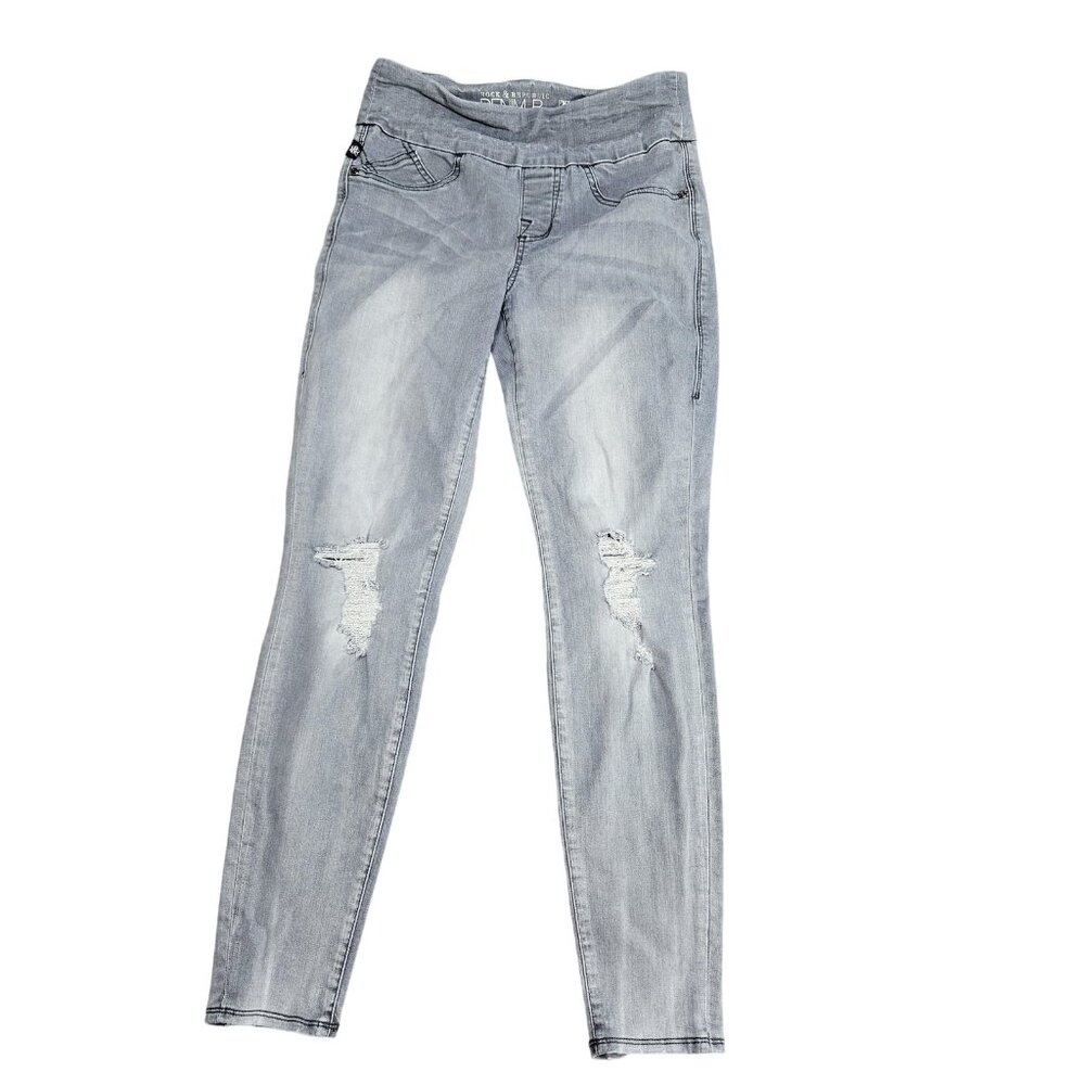 Rock & Republic Denim Rx Fever Jegging Jeans Womens 6 Gray Pull On Stretch Denim